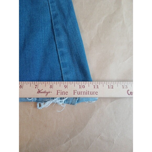 Nasty Gal Jeans Womens 6 Blue Star Bell Bottom Super Flare Raw Hem High Rise - Picture 3 of 8